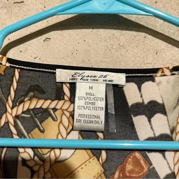 Elysee 26 Women's Artsy Layered Top Faux Wrap Western Animal Print Tiger Size M - Picture 3 of 8